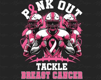 Football Pink Out png, Breast Cancer Football Png, Breast Cancer Awareness Png, Pink Ribbon, Game Day png, Football Mom Png, Tackle Cancer