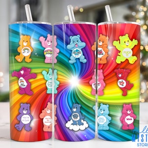 Cartoon Characters 20oz Tumbler Png, Cartoon Bears Tumbler 20oz Png, Cartoon 20 oz Tumbler Wrap, Movie Characters 20 oz Skinny Tumbler Png