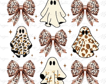 Coquette Leopard Bow Png, Coquette Bow Halloween Png, Girly Halloween Png, Halloween Ghost Coquette Png, Coquette Halloween Png Digital File