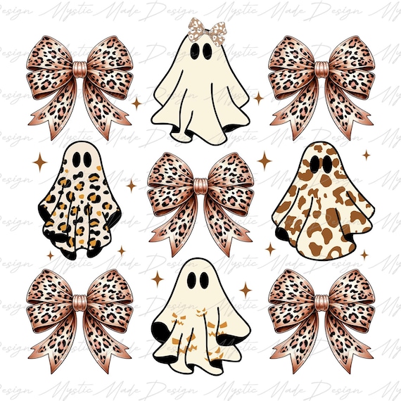 Coquette Leopard Bow Png, Coquette Bow Halloween Png, Girly Halloween Png, Halloween Ghost Coquette Png, Coquette Halloween Png Digital File