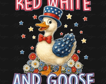 Rot, Weiß und Gans Png, 4. Juli Gans Png, Vierter Juli Png, amerikanische verrückte Gans Png, 4. Juli Png, Vaterländische Gans Png