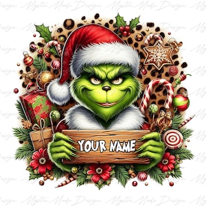 Benutzerdefinierter Name Weihnachten Green Guy Png, Weihnachtscharaktere Png, Frohe Weihnachten Png, Lustige Weihnachten Png, Weihnachten Png, Trendige Weihnachten Png