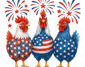 Pollo Patriottico PNG, Pollo del 4 Luglio PNG, America Retro PNG, Pollo del 4 Luglio PNG, 4 Luglio PNG, Patriottico PNG, 4 Luglio PNG