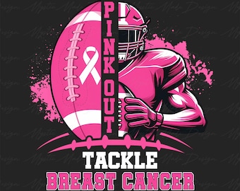 Football Pink Out png, Breast Cancer Football Png, Breast Cancer Awareness Png, Pink Ribbon, Game Day png, Football Mom Png, Tackle Cancer