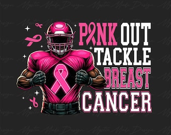 Football Pink Out png, Breast Cancer Football Png, Breast Cancer Awareness Png, Pink Ribbon, Game Day png, Football Mom Png, Tackle Cancer