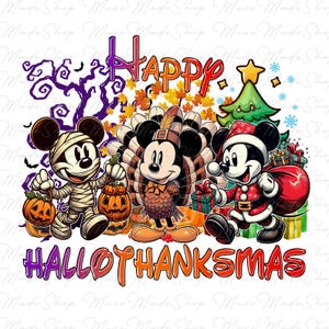 Happy Hallothanksmas Png, Halloween Png, Thanksgiving Png, Christmas Png, Hallothanksmas Png, Christmas Characters Png, Trendy Christmas Png