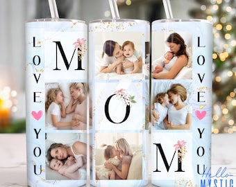 Vaso de 20 oz con foto de mamá, vaso para el día de la madre de 20 oz, envoltorio para vaso de 20 oz para mamá, vaso delgado de 20 oz con foto de mamá personalizada, PNG