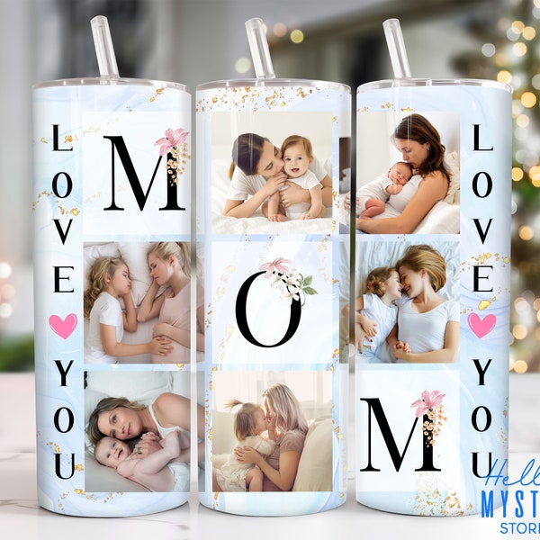 Mama Photo 20oz Tumbler Png, Mothers Day Tumbler 20oz Png, Mom 20 oz Tumbler Wrap, Custom Mom Picture 20 oz Skinny Tumbler Png