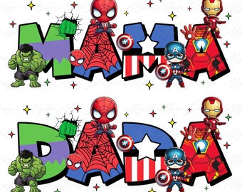 Superhero Mama Png, Mama and Dada png, Superhero Dad Png, Cartoon Mama png, Mom and Dad png, Mom Life Png, Mothers Day Png, Mothers Day Gift