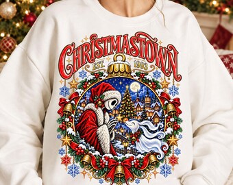 Nightmare Christmas Town Png, Christmas Characters Png, Merry Christmas Png, Funny Christmas Png, Retro Xmas Png, Trendy Christmas Png