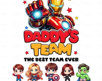 Personalized Superhero Daddy Team Png, Super Dad Png, Fathers Day Png, Father Hand Png, Dad Fist Bump Png, Father and Son, Gift for Dad