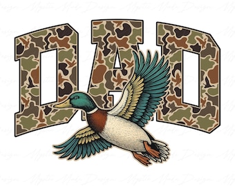 Retro Hunter Dad Png, Camo Flying Mallard Duck Png, Duck Hunting Png, Camouflage Hunting Png, Fathers Day Gift, Fathers Day Png