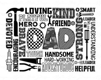 Dad Word Collage Png, Father's Tools Png, Best Dad Ever Png, Funny Dad Png, Dad Life Png, Fixer Dad Png, Fathers Day Png, Fathers Day Gift