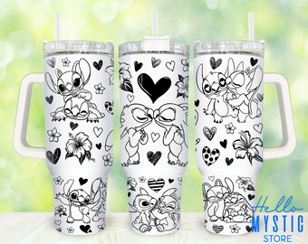 Valentines 40oz Tumbler Png, Happy Valentines Day Tumbler 40oz Png, Couple Love 40 oz Tumbler Wrap, Cartoon Valentines Day 40 oz Tumbler Png