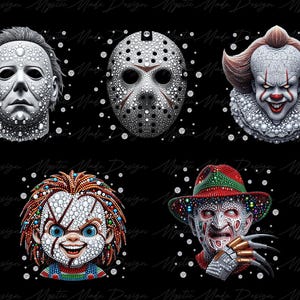 Halloween Horror Friends Png, Sparkling Movie Killers Png, Scary Halloween Movie Png, Horror Movie Png, Series Killer Halloween Png