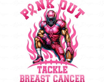 Football Pink Out png, Breast Cancer Football Png, Breast Cancer Awareness Png, Pink Ribbon, Game Day png, Football Mom Png, Tackle Cancer