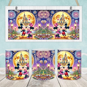 Valentines Mouse Mug Wrap, Valentine Cartoon 11oz & 15oz Mug Template, Valentines 11oz Mug Png, 15oz Mug Png, Coffee Mugs Png, Mug Wrap Png