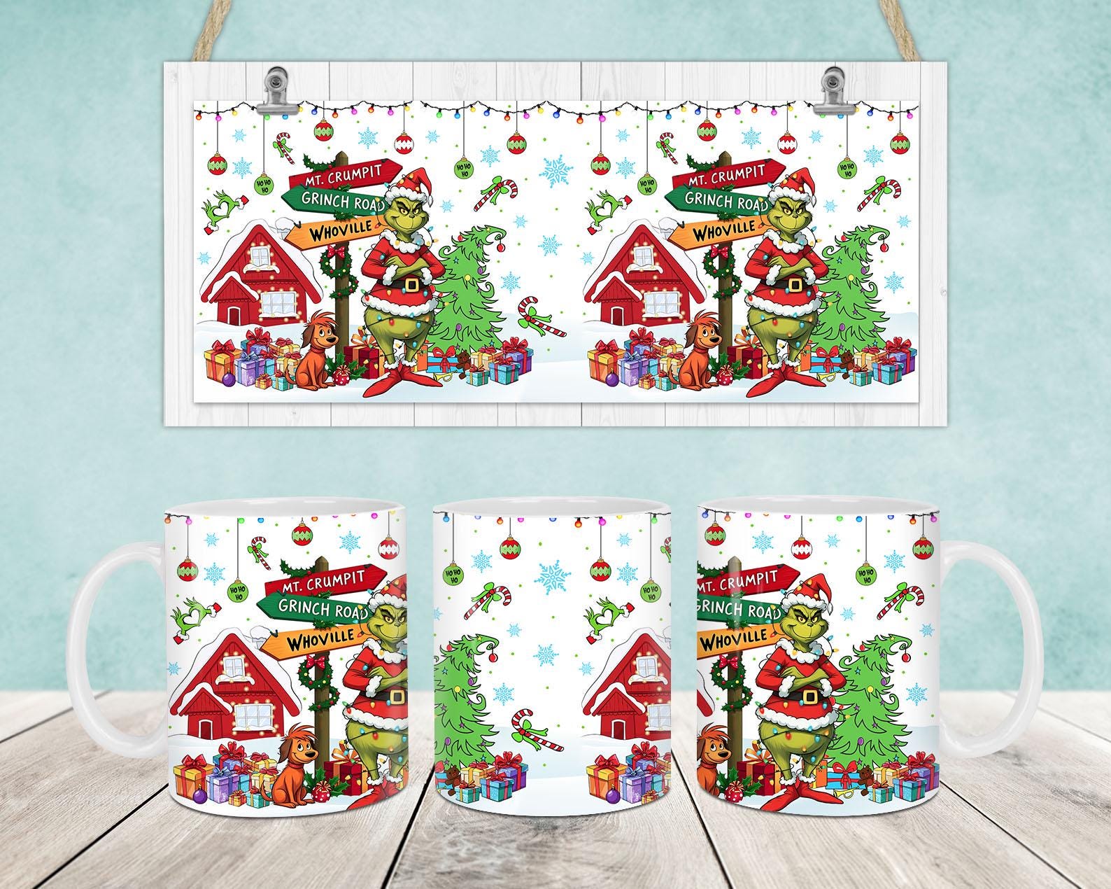 Christmas Mug Wrap, Merry Christmas 11oz & 15oz Mug Template, Christmas 11oz Mug Png, 15oz Mug Png, Coffee Mugs Png, Mug Press Designs Wrap