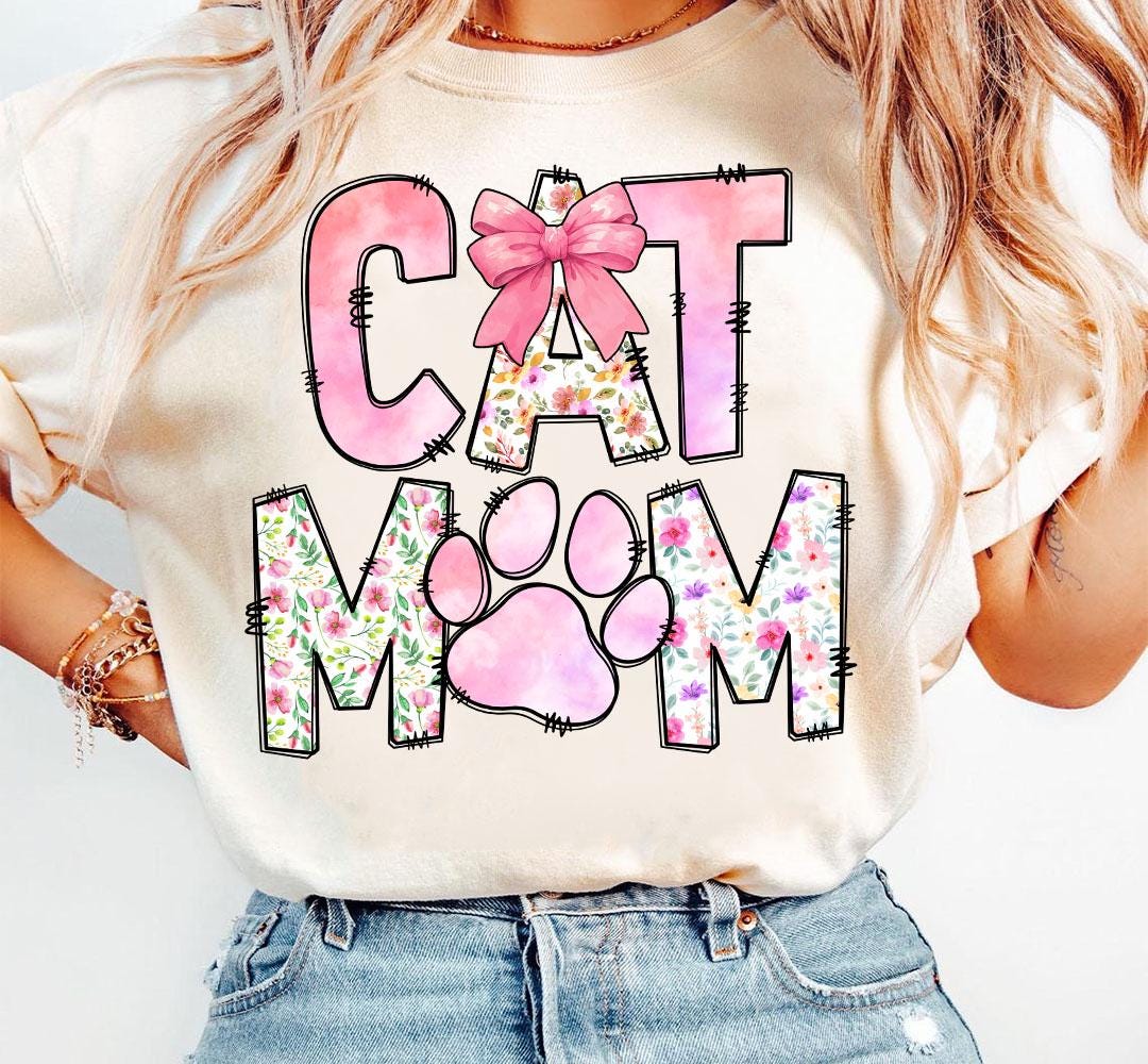 Cat Mama Png, Cat Mom Coquette Bow Png, Cat Mom Png, Mothers Day Gift ...