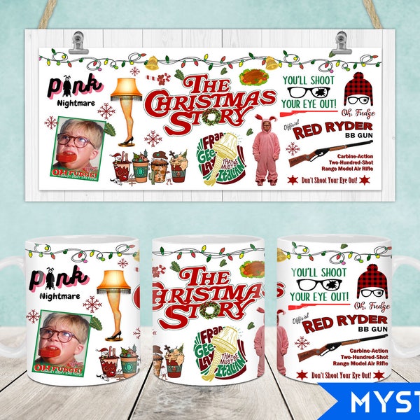 Christmas Movies Mug Wrap, Christmas 11oz & 15oz Mug Template, Christmas 11oz Mug Png, 15oz Mug Png, Coffee Mugs Png, Mug Press Designs Wrap