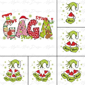 Benutzerdefinierte Weihnachten Gaga Bis zu 8 Kindernamen Png, Weihnachten Mama Png, Frohe Weihnachten Png, Weihnachtscharakter Png, Retro Weihnachten Sublimation