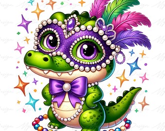 Karneval Alligrator Png, Karneval Sublimation Png, Gator Karneval Png, Karneval Perlen Louisiana Festival Png, Fat PVC