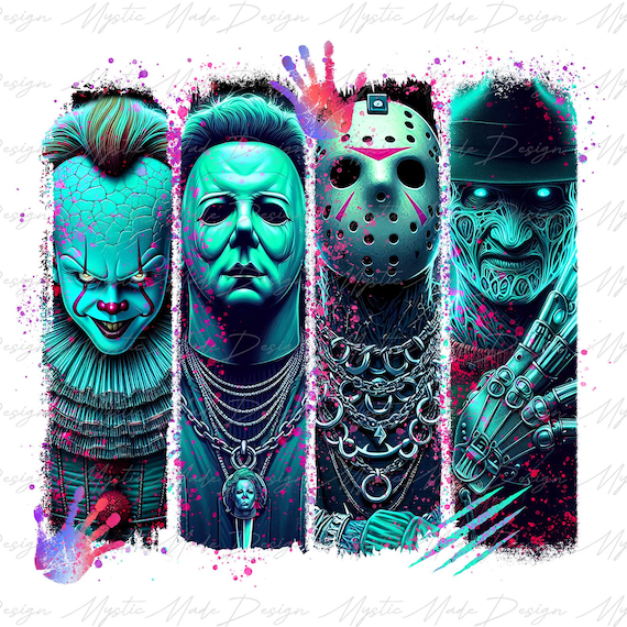 Thug Life Horror Characters Png, Neon Horror Characters Png, Horror Halloween Png, Neon Halloween Png, Halloween Neon Png, Horror Movies Png