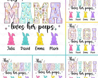 Bundle Custom Easter This Mama Loves Her Peeps Png, Easter Mini Nana Gigi png, Easter Png, Easter Mama Png, Easter Day Png, Easter Bunny Png