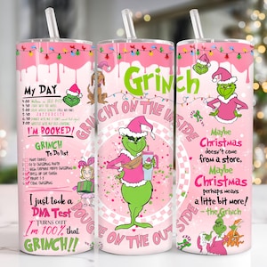 DS Christmas Characters 20oz Tumbler Png, Pink Christmas Tumbler 20oz Png, Merry Christmas 20 oz Tumbler Wrap, Xmas 20 oz Skinny Tumbler Png