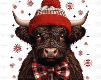Pink Christmas Highland Cow Png, Christmas Truck Png, Christmas Cow Png, Western Christmas Png, Retro Christmas Png, Trendy Christmas Png