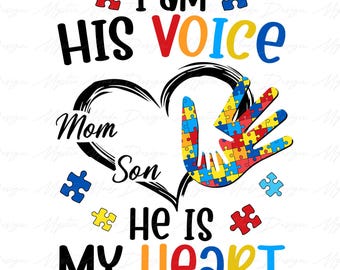 Autism Mom and Son Png, Autism Png, Autism Awareness Png, Autism Support png, Autism Ribbon Png, Autism Month Png, Autism Kids Png