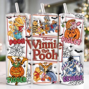 Halloween cartoon 3D opgeblazen beker van 20 oz png, 3D halloween beker van 20 oz png, Halloween beker van 20 oz omslag, horror magere beker van 20 oz