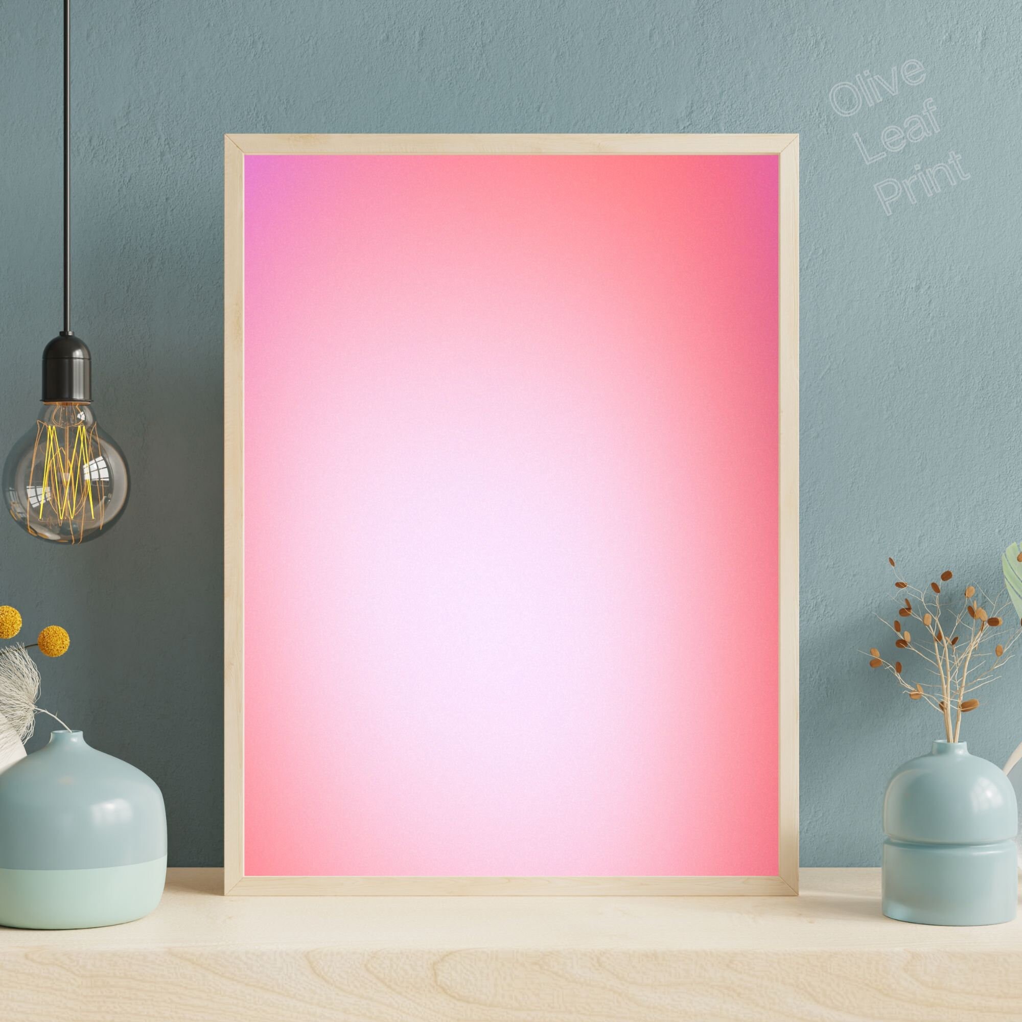 Peach Gradient Positive Aura Poster Set, Spiritual Wall Art, Pink and Peach Aura Colors ...