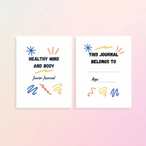 Mental and Physical Health Journal for Kids Digital Printout