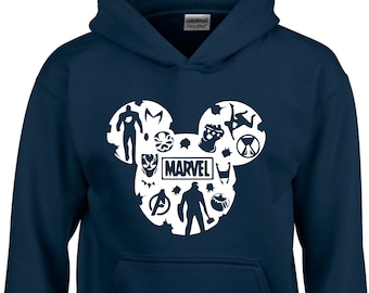 Marvel Hood, Avengers Character, Avengers In The Mickey Head, Disney Marvel Pullover, Trendy Top, Avengers Lover, Unisex Adult Kids Hood Top