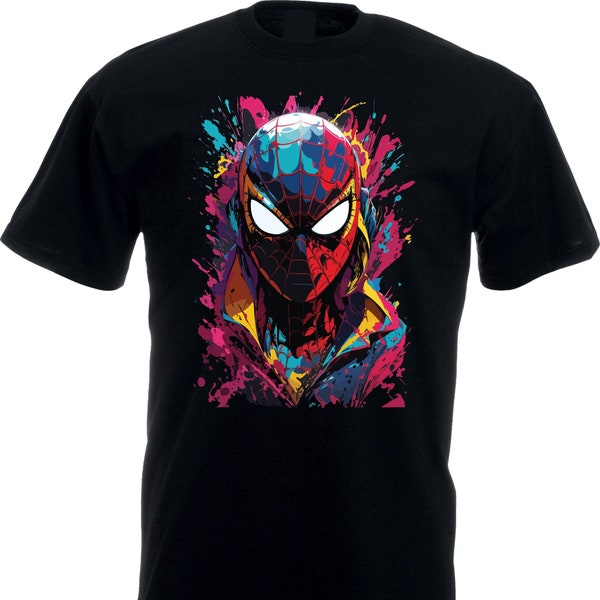 Spiderman Art T-Shirt, Superhero Tee, Spiderman Fans Tee, Superhero Pullover, Spiderman Graphic Tee, Trendy Tee, Unisex Adult Kids Tee Top.