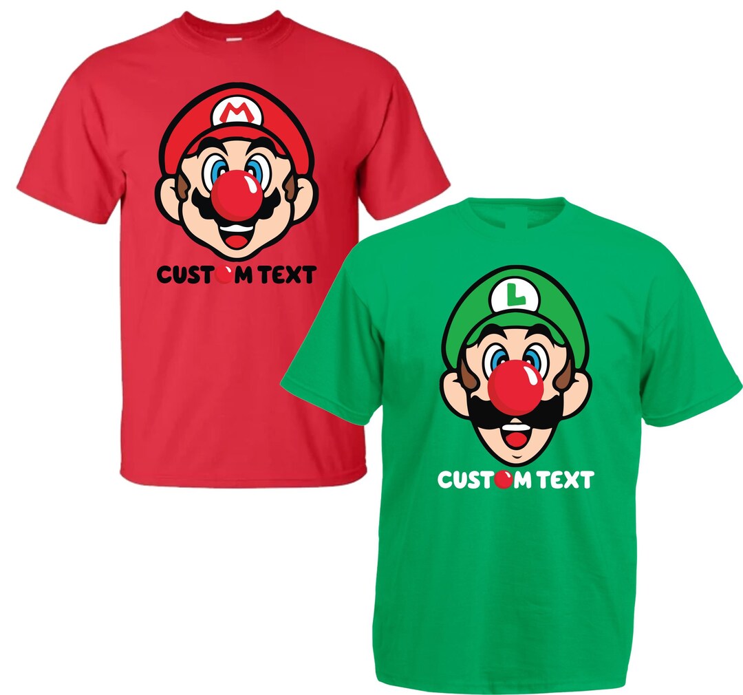 Personalized Red Nose Day 2024 Tshirt, Funny Mario Luigi Shirt, Comic