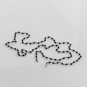 Black Onyx Mala Necklace, Sterling Silver Tooth Choker, Boho Beaded Anklet image 3