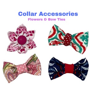Collar Accessory Upgrade for Cats and Small Dogs-  Flower or Bow Tie- Male or Female Cats & Small Dogs