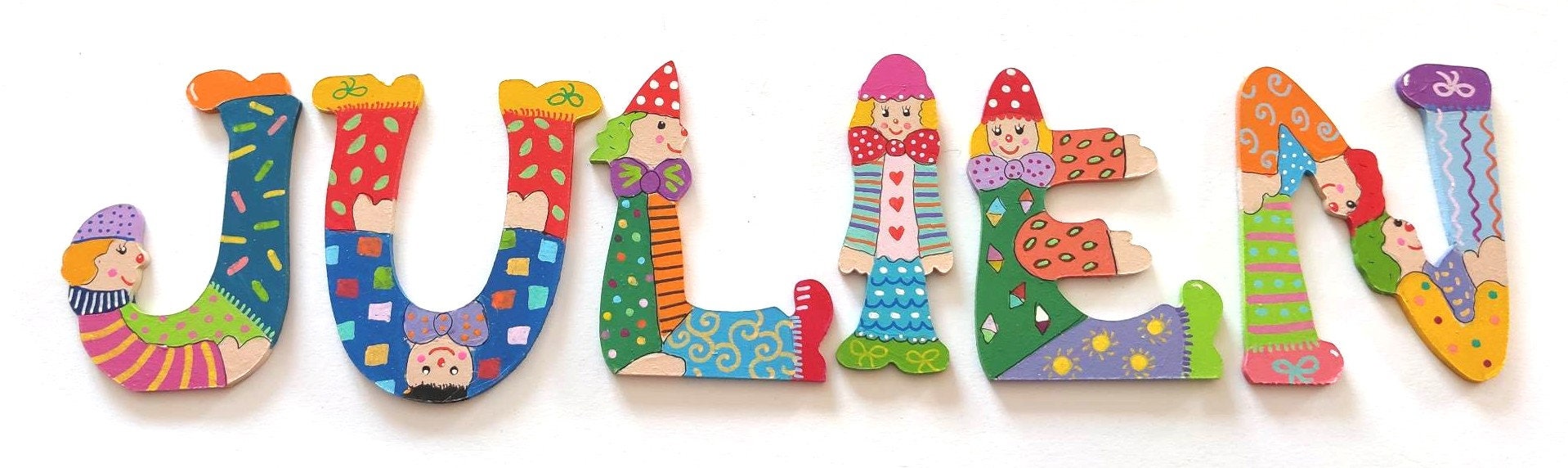Sevi Hand Painted Wood Clown Letters A-Z - All NEW Sevi Hand Painted Wood Clown Letters A-Z - All NEW