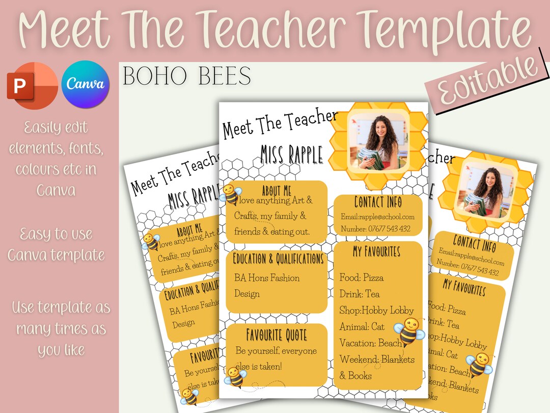 Meet the Teacher Template, Classroom Labels, Editable Template, Boho ...