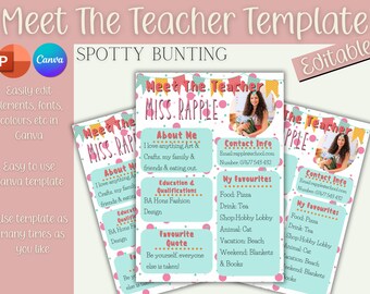 Meet the Teacher Editable Spotty Pastels Classroom Decor - Etsy