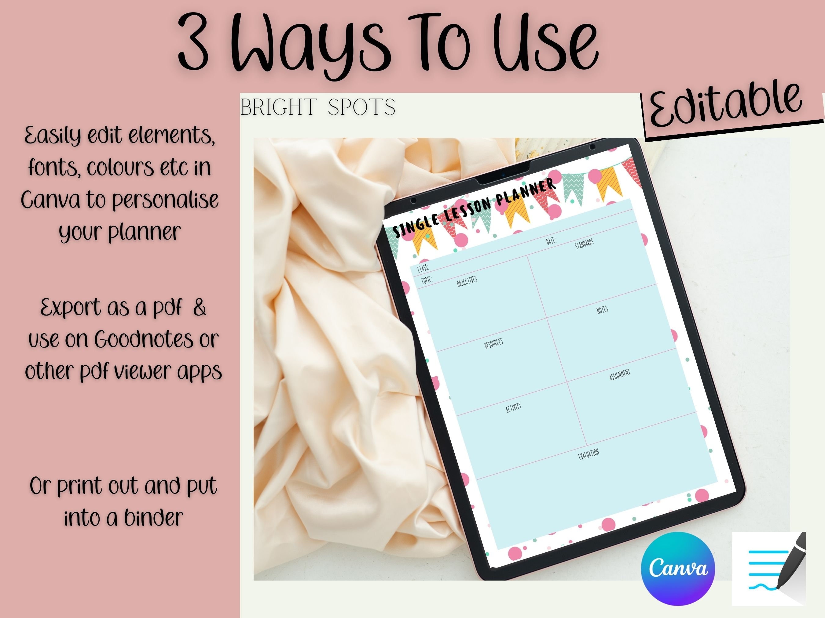 Digital Teacher Planner, Goodnotes Teacher Planner, Lessons Planner