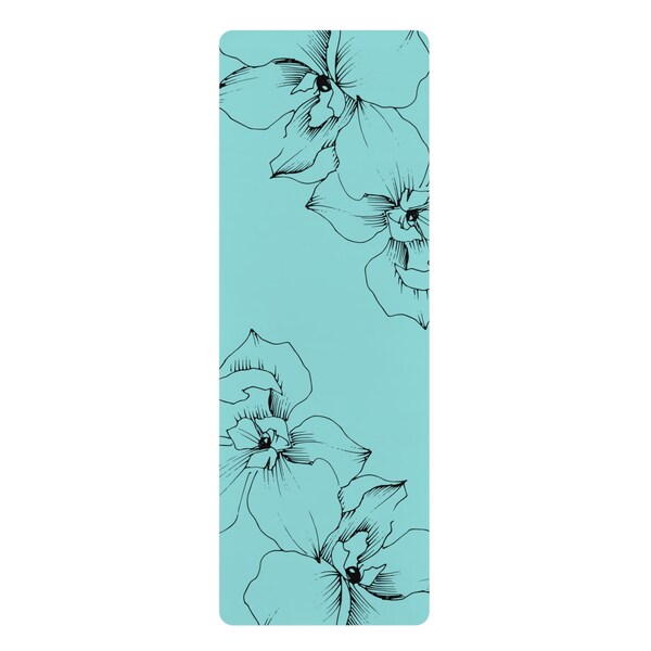 Floral Bliss: Lightweight Anti-Slip Rubber Yoga Mat - Enhance Your Practice with Exquisite Design and Superior Grip