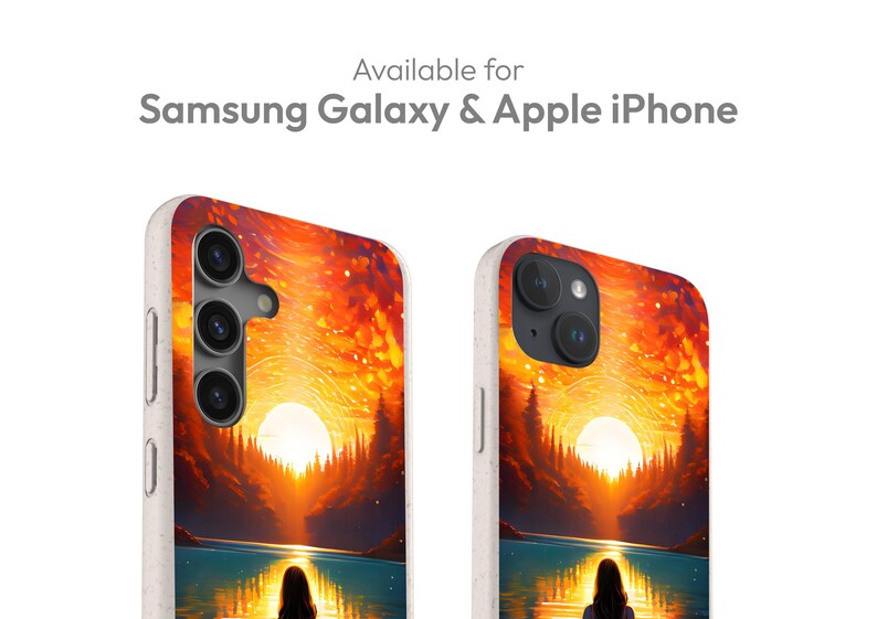 Night Swimming Biodegradable Eco Phone Case, Compostable Cover for