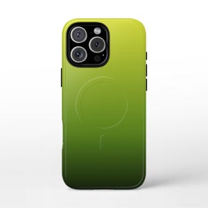 Green Fade MagSafe Phone Case tough iPhone 16 pro max, 16 plus, 15 pro max, 15 plus, 14 Pro Max Grass Green Gradient cell cover