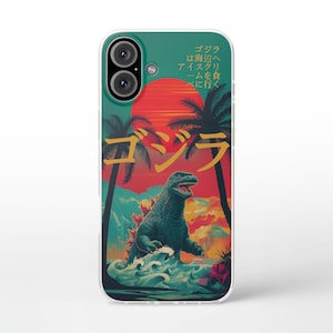 Kaiju Godzilla monster Flexible phone case, iPhone 16 15 14 13 12 Pro Max Plus, Samsung S24 S23 S22 S21 S20 S10 ultra, fun cell cover