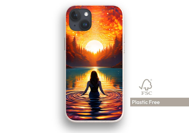 Night Swimming Biodegradable Eco Phone Case, Compostable Cover for