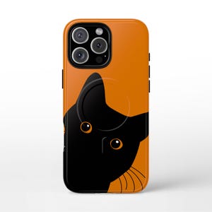 Black Cat MagSafe-telefoonhoesje, premium stevige iPhone 16 Pro max, 16 plus, 15 Pro max, 15 plus, 14 Pro Max, Cute Kitten ginger eyes mobiele hoes