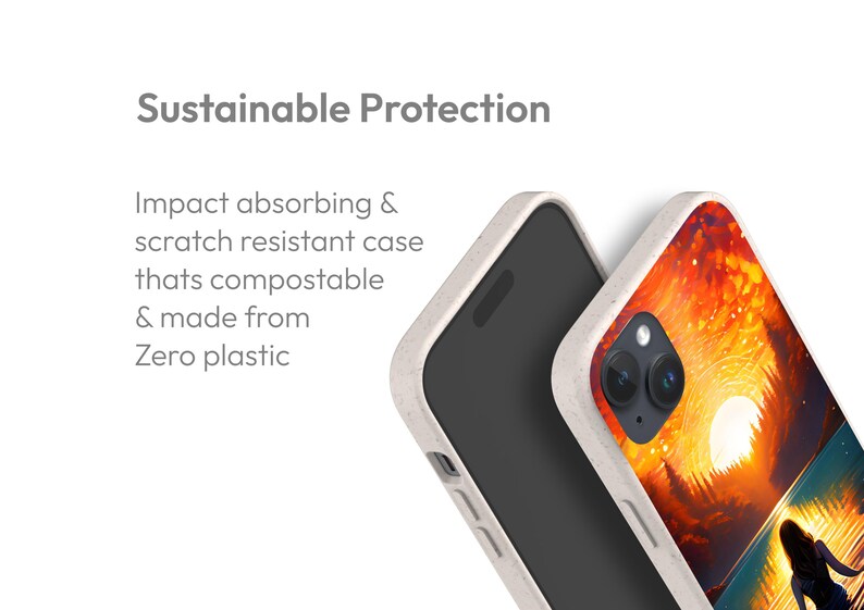 Night Swimming Biodegradable Eco Phone Case, Compostable Cover for